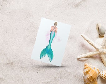 Print at Home Mermaid Card, Downloadable Card, Printable Stationery