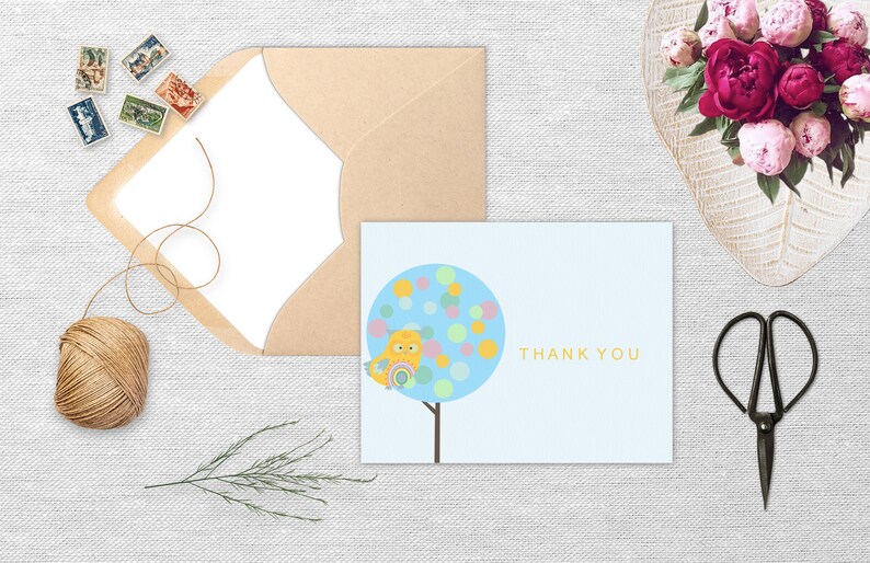 Owl Thank You Card Download image 3