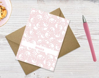 Printable Note Card - Downloadable Folded Note Cards - Personalized Note Card