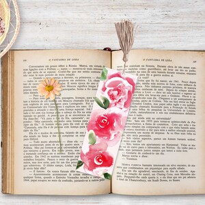 Watercolor Rose Printable Bookmarks Set Of4 - Etsy