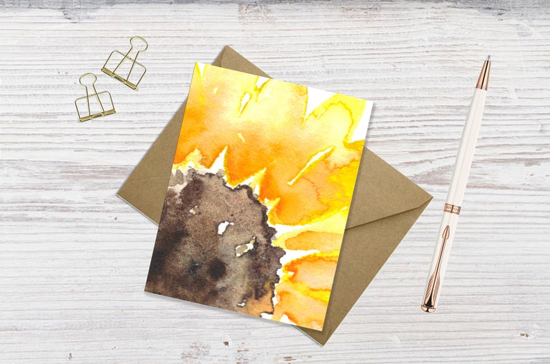 Printable Blank Sunflower Note cards Blank Floral Card Set Blank Cards image 8