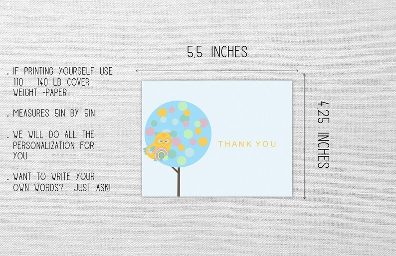 Owl Thank You Card Download image 4