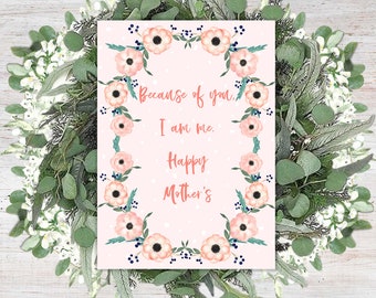 Digital Floral Mothers Day Card