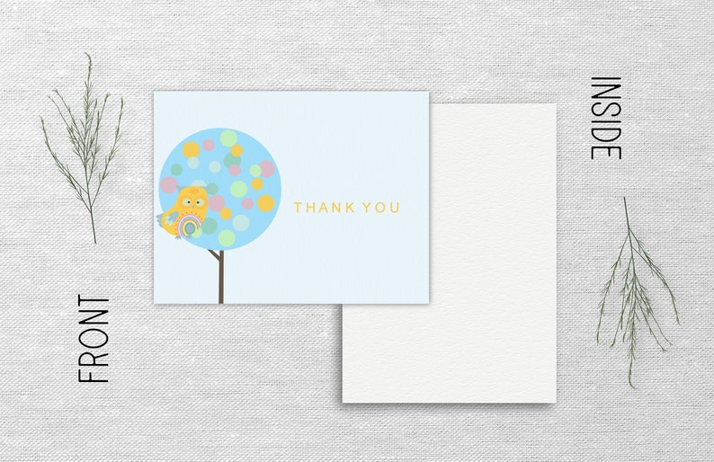 Owl Thank You Card Download image 5