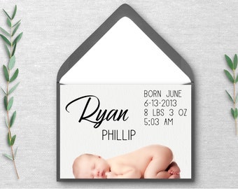 Print at Home Baby Boy or Girl Birth Announcement