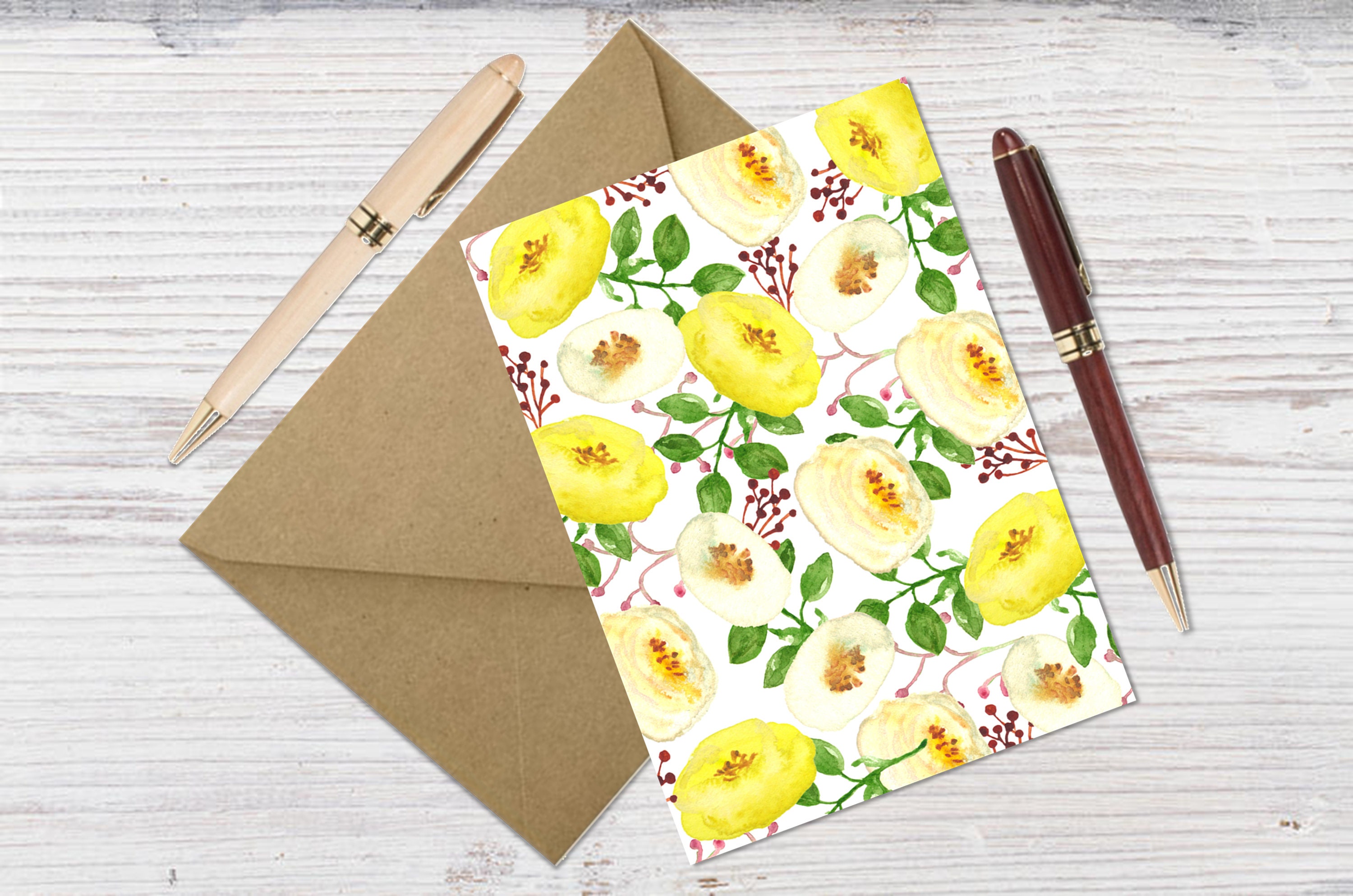 Printable Note Cards With Yellow Rose Downloadable Note Cards Print