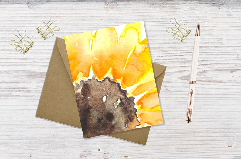 Printable Blank Sunflower Note cards Blank Floral Card Set Blank Cards image 3