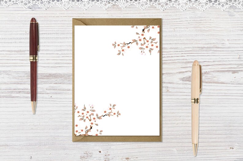 Japanese Stationery, Cherry Blossom Note Cards, Floral Cards image 7