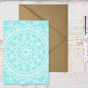 Cartes de notes imprimables Mandala | Cartes de correspondance pliées