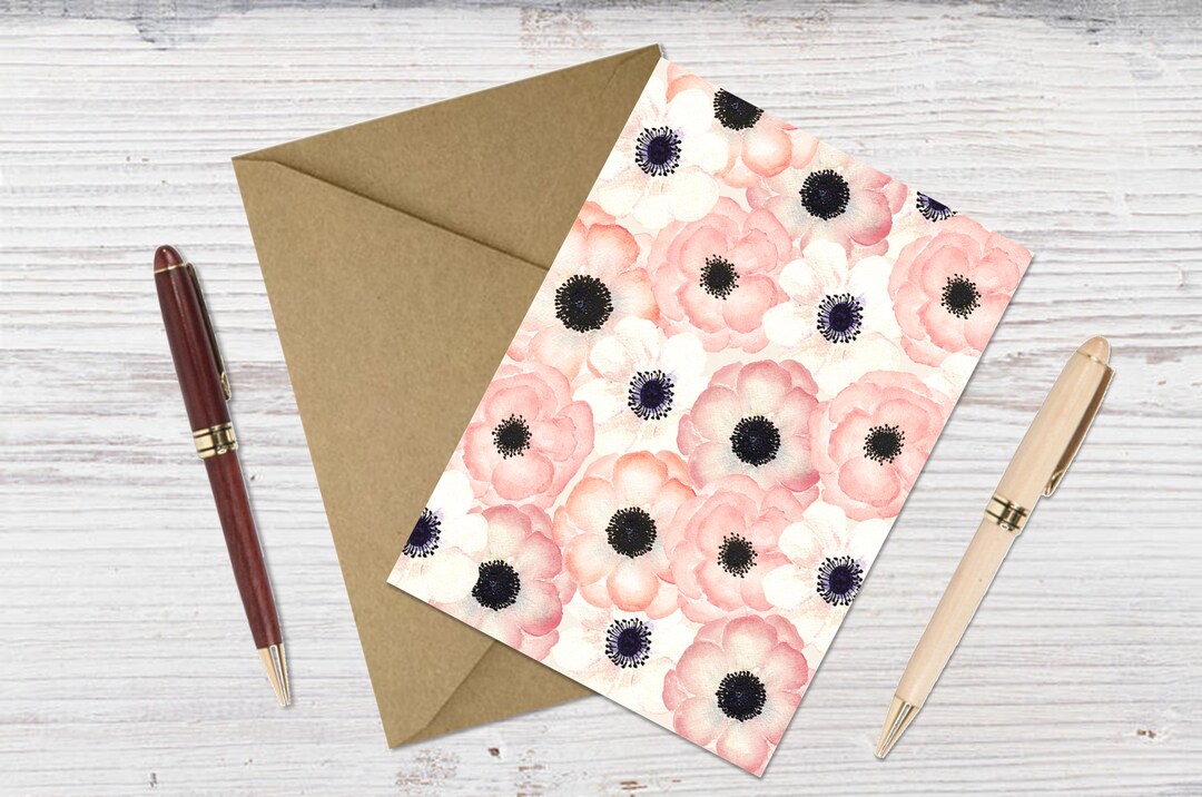 Floral Digital Note Card Download Gift for Her, Printable Stationery - Etsy