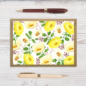 Yellow Rose Printable Note Cards – Floral Downloadable Cards (PDF) - Etsy