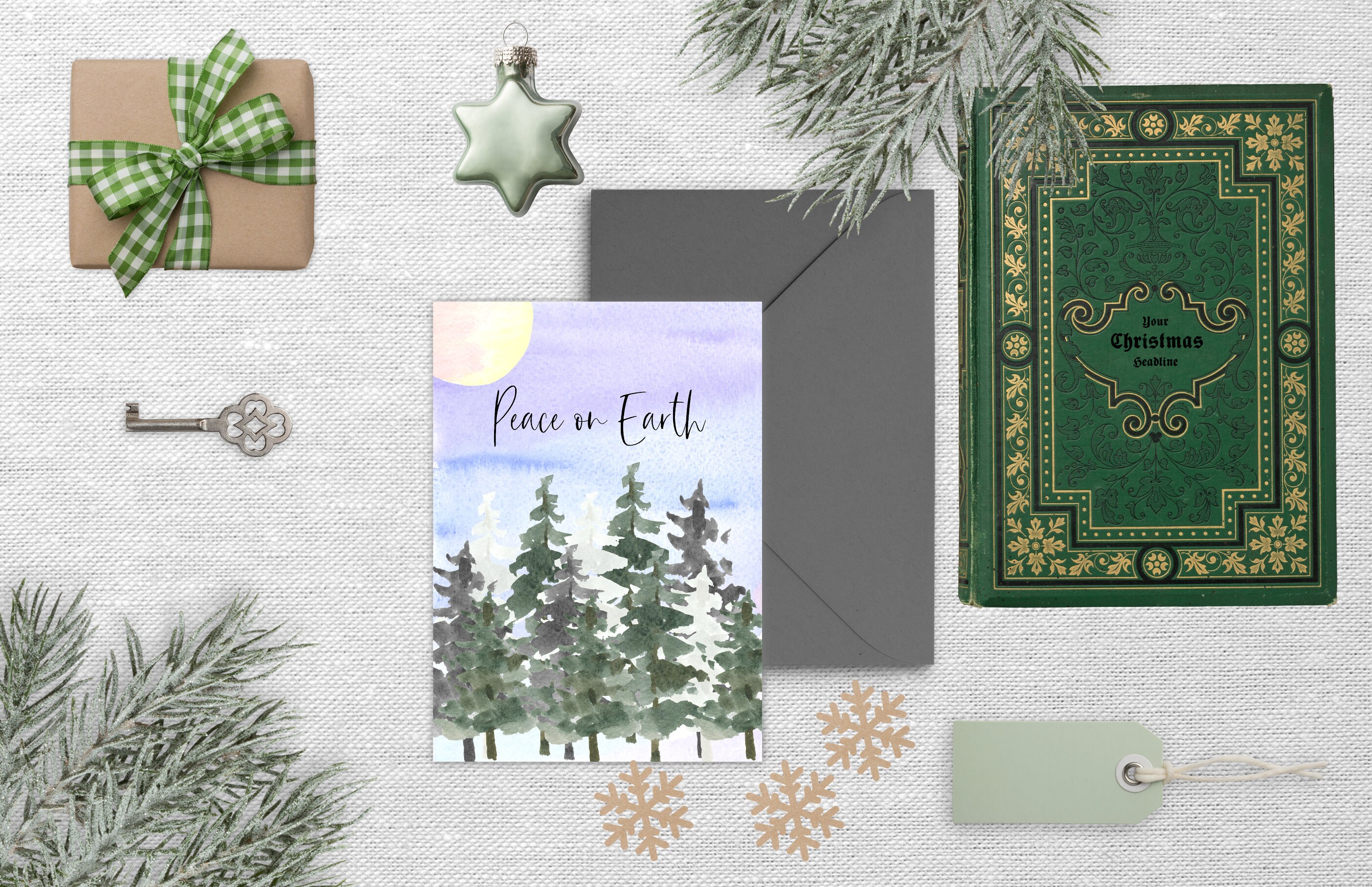 Printable Watercolor Peace on Earth Holiday Card - Etsy