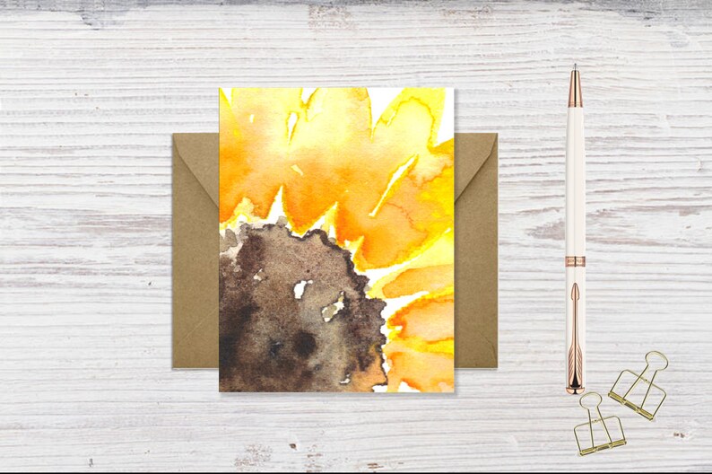 Printable Blank Sunflower Note cards Blank Floral Card Set Blank Cards image 7