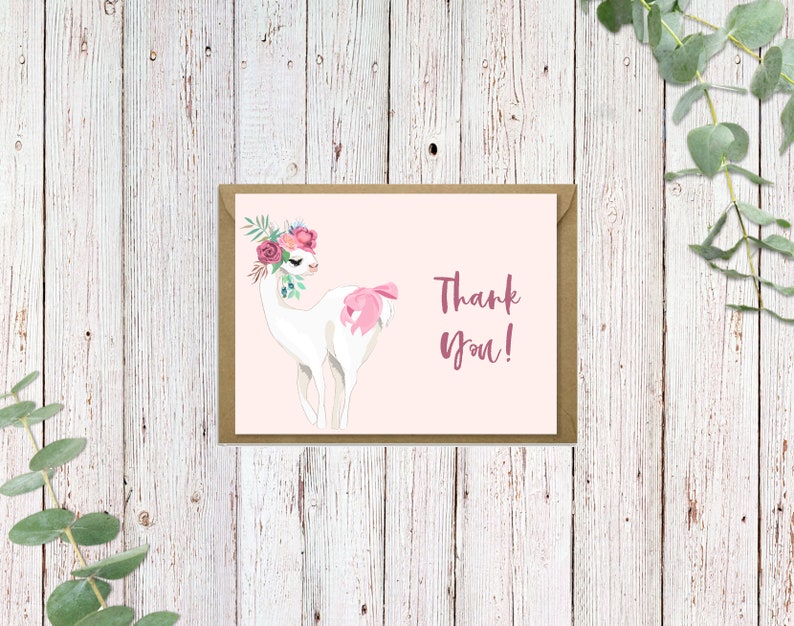 Downloadable Digital Llama Thank You Card - Etsy
