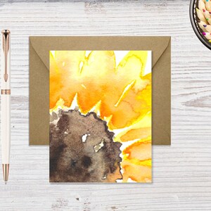 Printable Blank Sunflower Note cards Blank Floral Card Set Blank Cards image 1