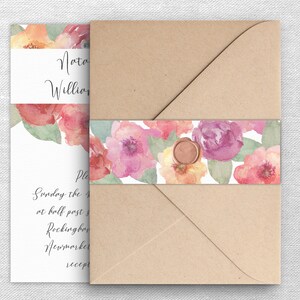 Fall Floral Invitation Belly Band