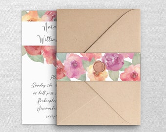 Fall Floral Invitation Belly Band