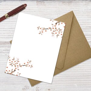 Japanese Stationery, Cherry Blossom Note Cards, Floral Cards image 4