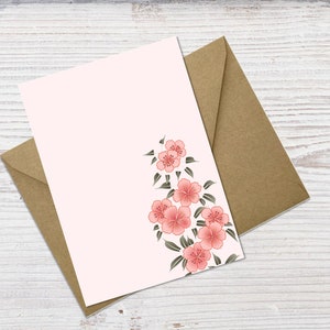 Cherry Blossom Note Card, Digital Card, Gift for her