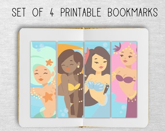 Fantasy Printable Mermaid Bookmarks