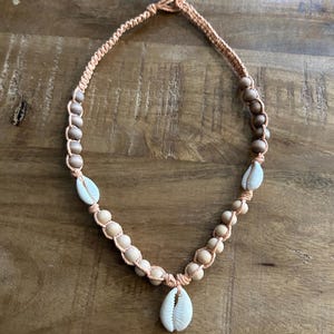 Cowrie shell hemp cord necklace