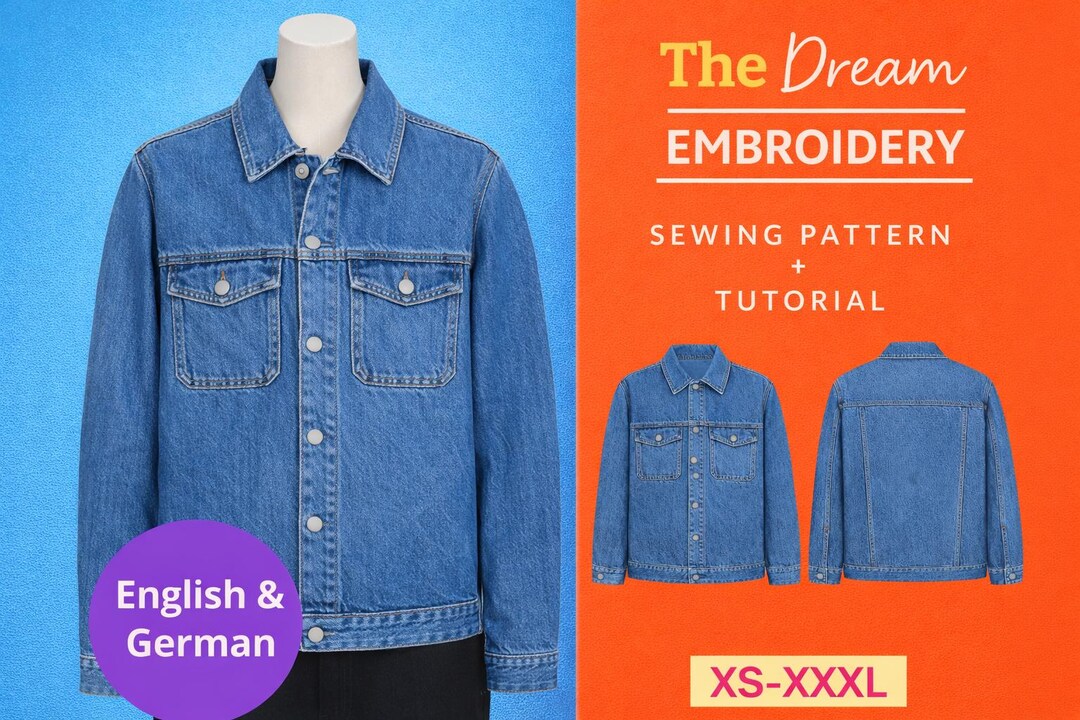 Jenner Jacket Pattern Classic Denim Jacket Sewing Pattern PDF for Men & Women | Trucker Jean ...