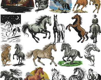 Running Horse Embroidery Design, Horse Embroidery, Rearing Horse, Racing Horse Embroidery, Machine Embroidery Design