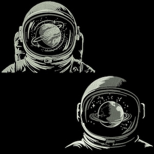 Astronaut Stickerei, Weltraum Stickerei, fliegende Astronaut Stickerei, Galaxie Stickerei, Maschinenstickerei