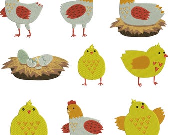 Funny Crazy Chicken Embroidery Design, Cute Chicken Embroidery, Cute Chicken Embroidery, Hen Embroidery, Machine Embroidery Design