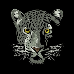 Jaguar Embroidery Design, Elegant Jaguar Face Embroidery, Light Stitch Jaguar Embroidery, Jaguar Head Embroidery, Machine Embroidery Design