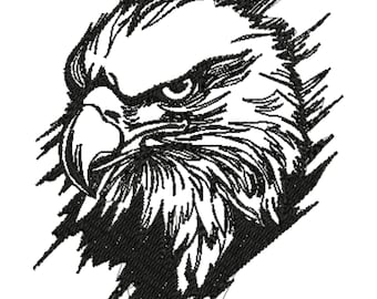 Eagle Embroidery Design, Bald Eagle Embroidery, Wild Eagle Adler Motif, Eagle Head Embroidery, Eagle Design, Machine Embroidery Design