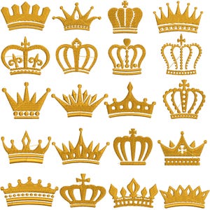 Crown Embroidery Design, Tiara embroidery, Royal Embroidery, Princess Crown Set Embroidery, Crown filled stitch, Machine Embroidery