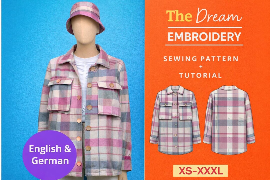 Overocoat Pattern Plaid Olivia Coat Sewing Pattern PDF, Classic Women's Winter Overcoat ...