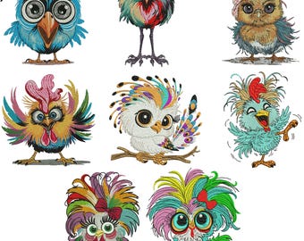 Funny Crazy Chicken Embroidery Design, Crazy Bird Embroidery, Crazy Chicken Embroidery, Cute Chicken Embroidery, Machine Embroidery Design