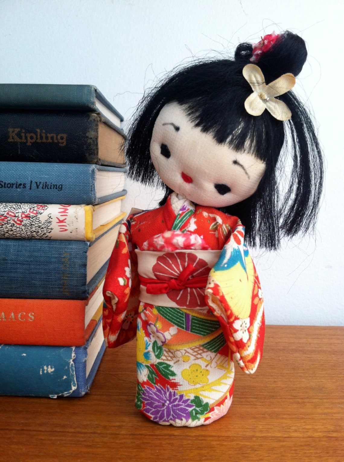Vintage Japanese Silk Kimono Doll Etsy