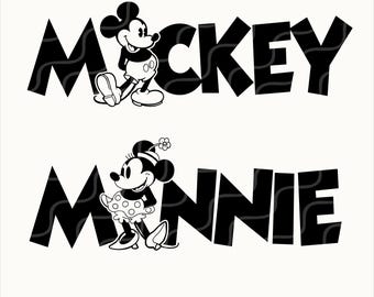 Mickey and Minnie Mouse SVG PNG: Cricut Cut Files (Digital Download)
