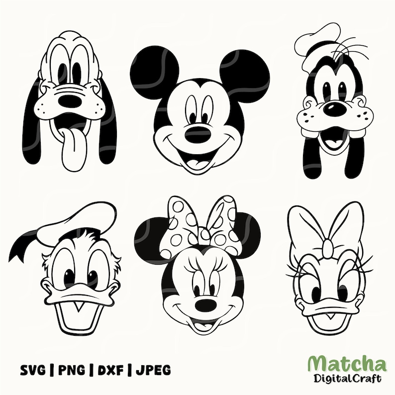 Musse Pigg och vänner SVG-paket: Familjesemesterdesign (digital nedladdning) bild 1