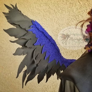 Schwarze und Indigo Raven Feather Wings Faux Feathers In-STOCK Ready to Ship