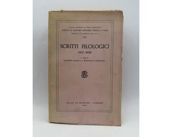 Scritti Filologici 1817 1832 Giacomo Leopardi Felice le Monnier 1969 Paperback