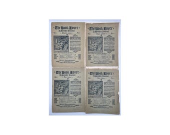 The Book Lover 1889 A Monthly Journal Lot of 4 Magazines Vol 1 Numbers 5 6 7 8