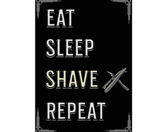 Vintage barbershop rullad poster, rakningsväggkonst, retrodekor, barberarpresent, herrgroomingdekor, man cave-väggkonst, hemfrisör