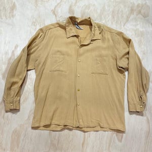 VTG 50s Casual Rockabilly Button Up Shirt • Loop Collar • Long Sleeve