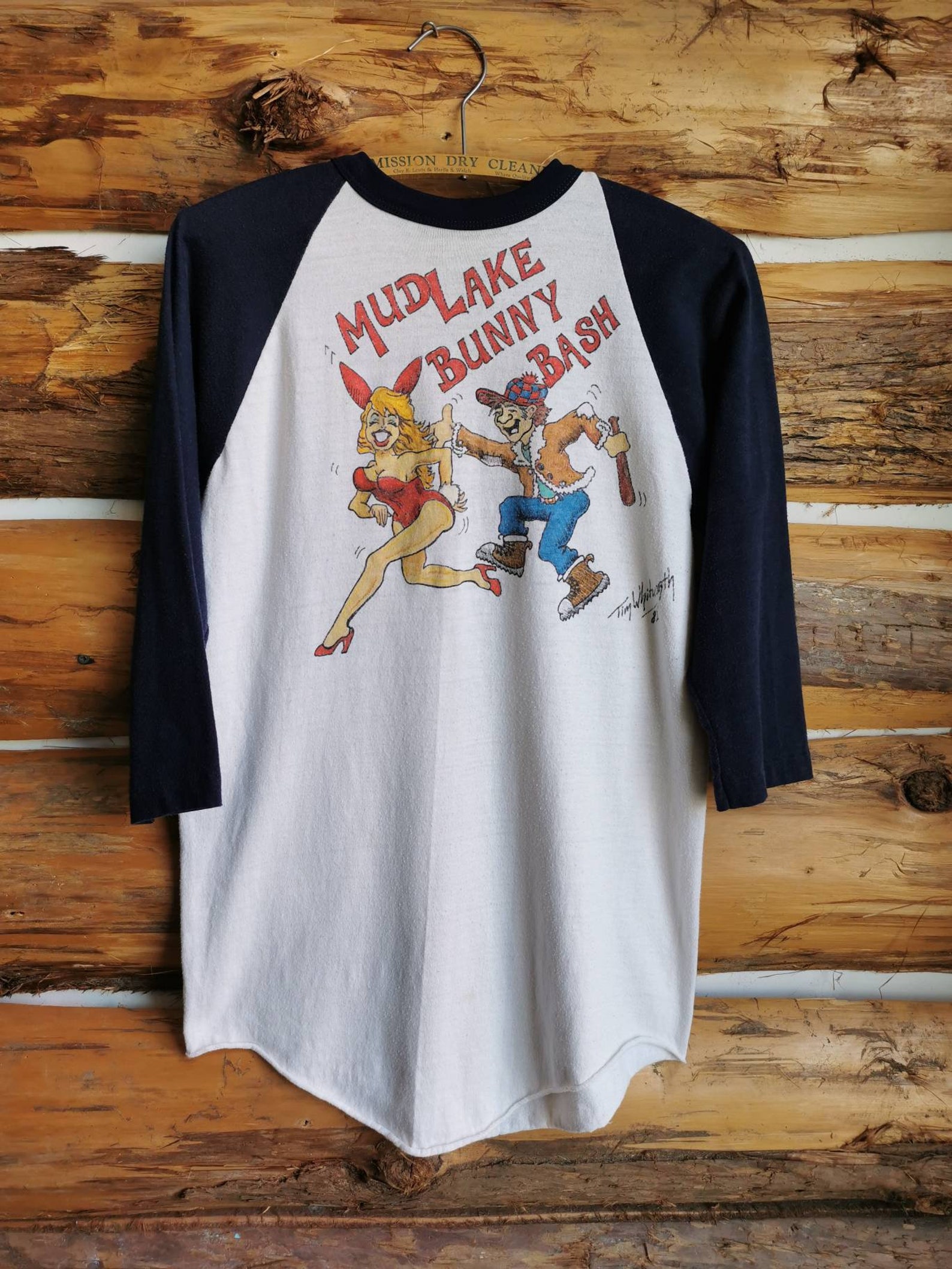 VTG 1980s 'Mud Lake Bunny Bash' Hand Painted Raglan Etsy