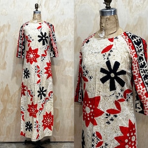 VTG 60s / 70s Hawaiian Pake Muu Novelty Print Dress • Vibrant Colours • Liberty House • Hawaiian made