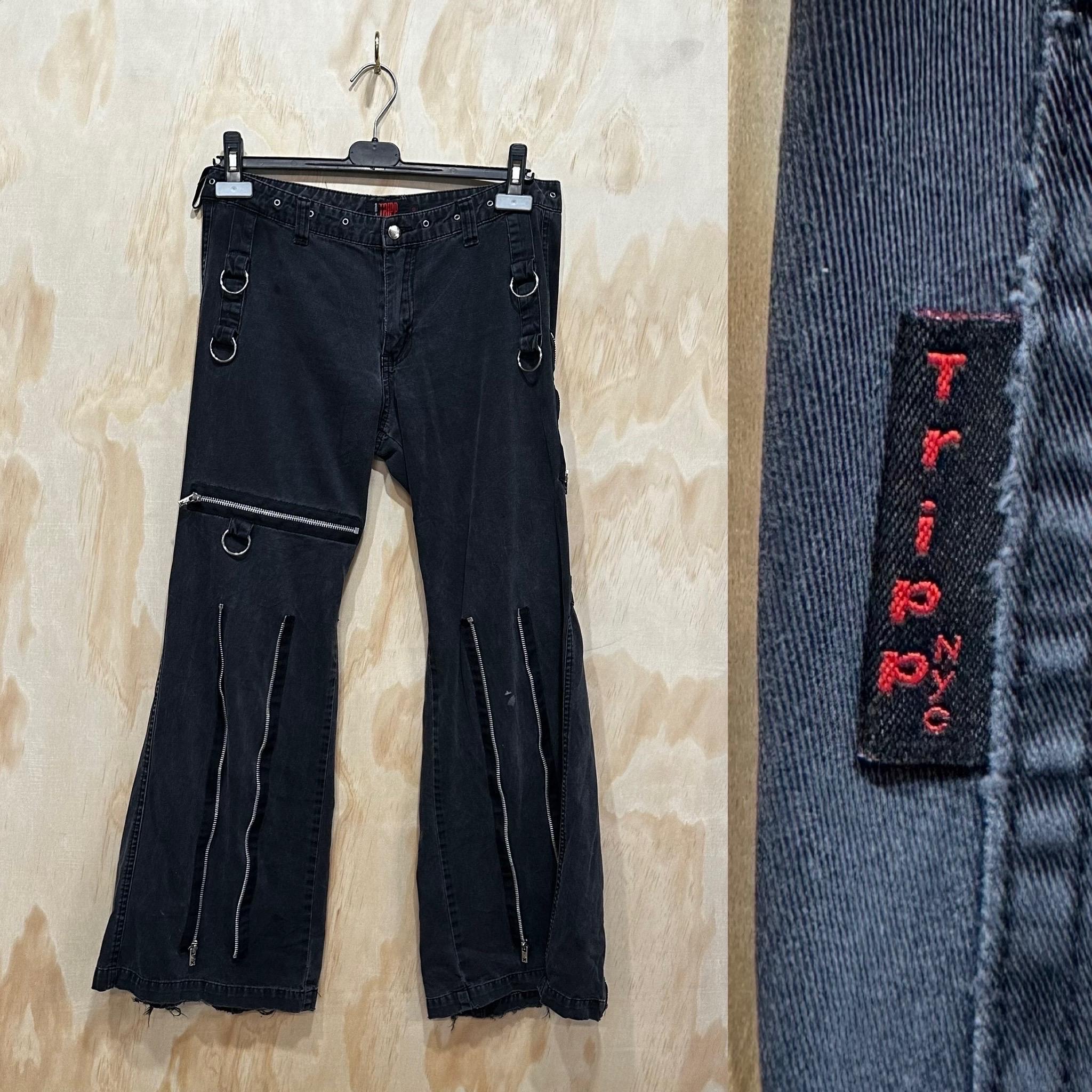 VTG TRIPP NYC Pants • Black and Silver • Straps & Zippers - Etsy 