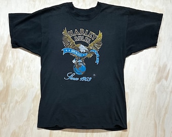 VTG 1980s Harley Davidson Holoubek Eagle T-Shirt Made in USA