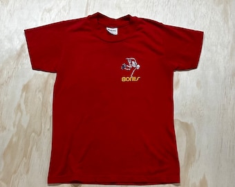 VTG 90s Powell Peralta Skateboards skeleton red BONES KIDS t-shirt