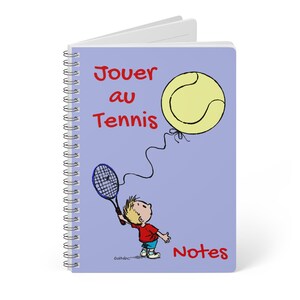 Cuaderno de espiral con diseño de tenis para niños, divertido diario para niños, bonito cuaderno de bocetos, diario deportivo, material escolar, regalo para jóvenes deportistas