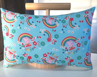 Peppa Pig Pillow 12"x 16" with removable and washable cotton pillowcase.