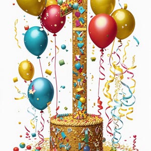 Tarjeta de feliz cumpleaños para niños en su primer año